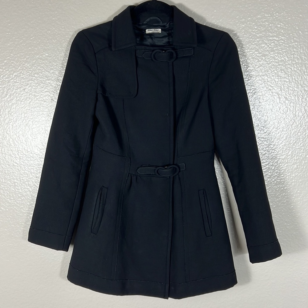 Miu Miu Wool Blend Jacket Buckle Detail